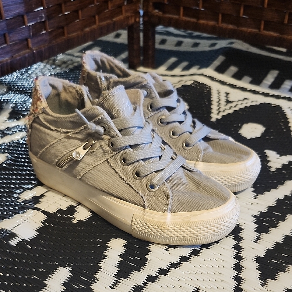 Blowfish Gray Canvas Sneakers with Zipper Detail